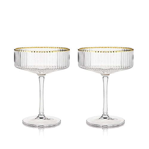 Gold Rimmed Coupe Glass