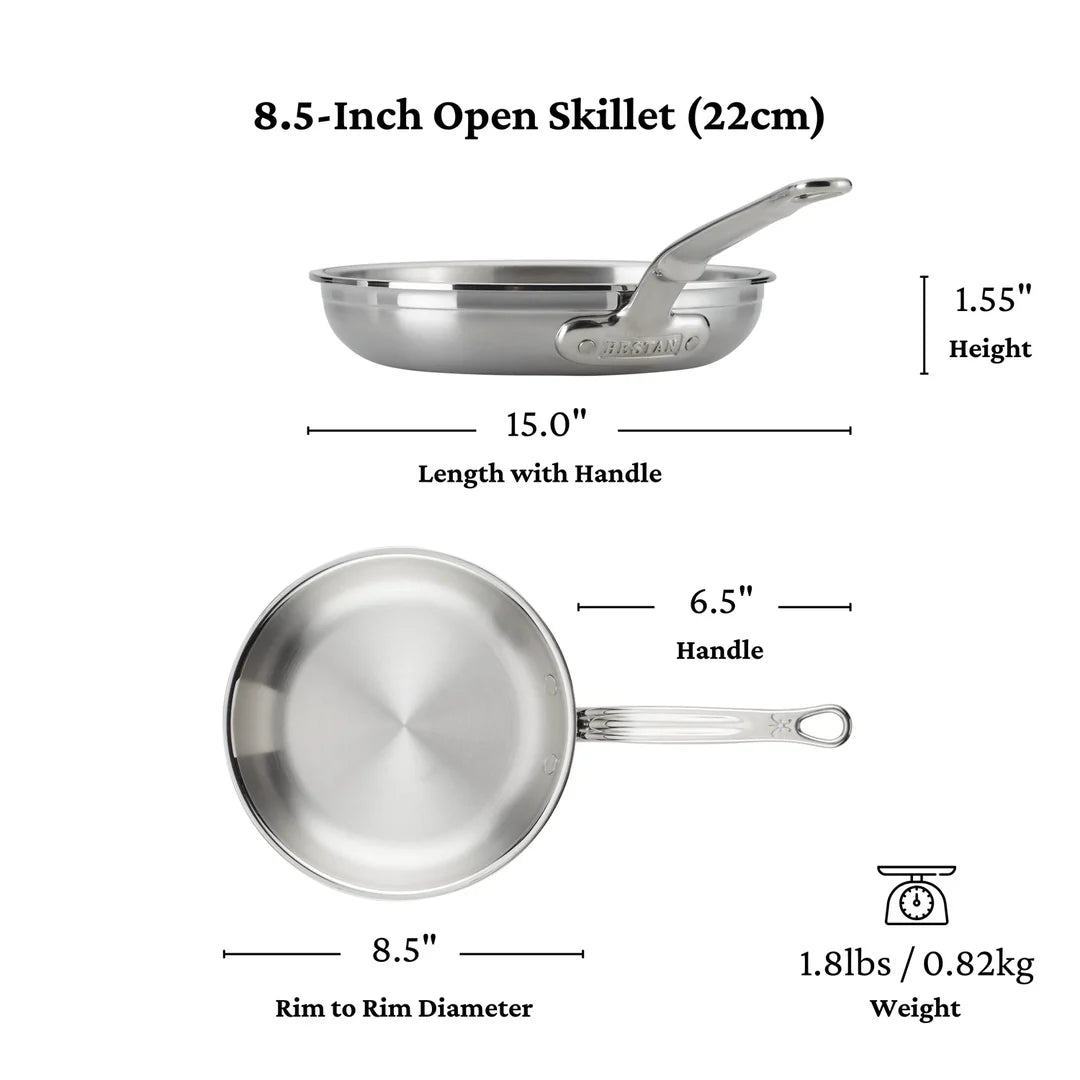 Hestan ProBond Professional Clad Stainless-Steel Skillet Fry Pan 8.5"