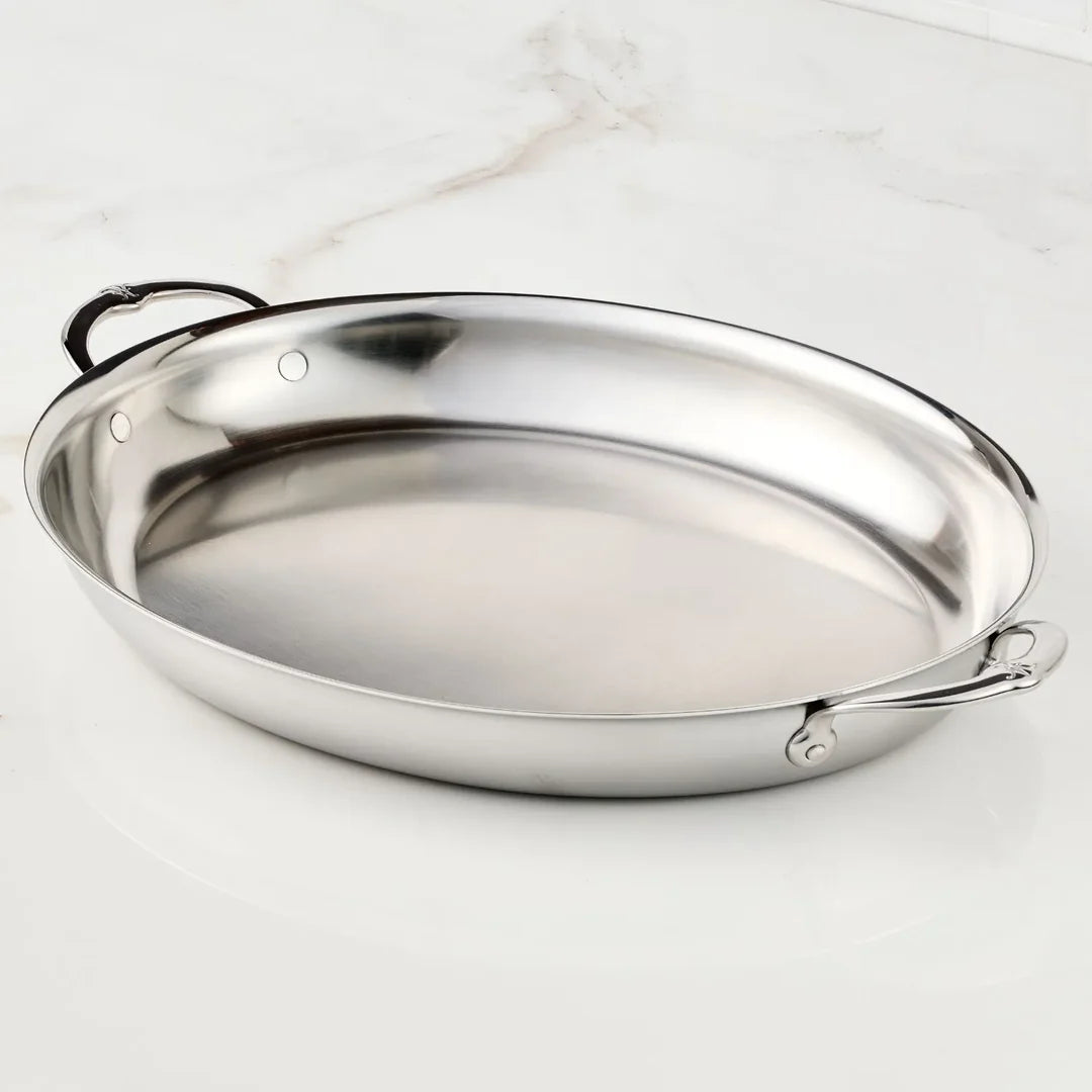 Hestan Provisions Stainless-Steel Oval Gratin Roaster