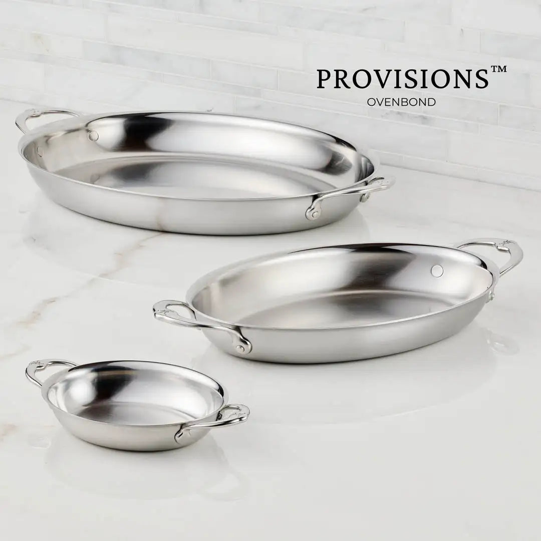 Hestan Provisions Stainless-Steel Oval Gratin Roaster