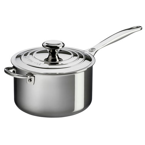 Le Creuset Stainless Steel Saucepan with lid 4 qt