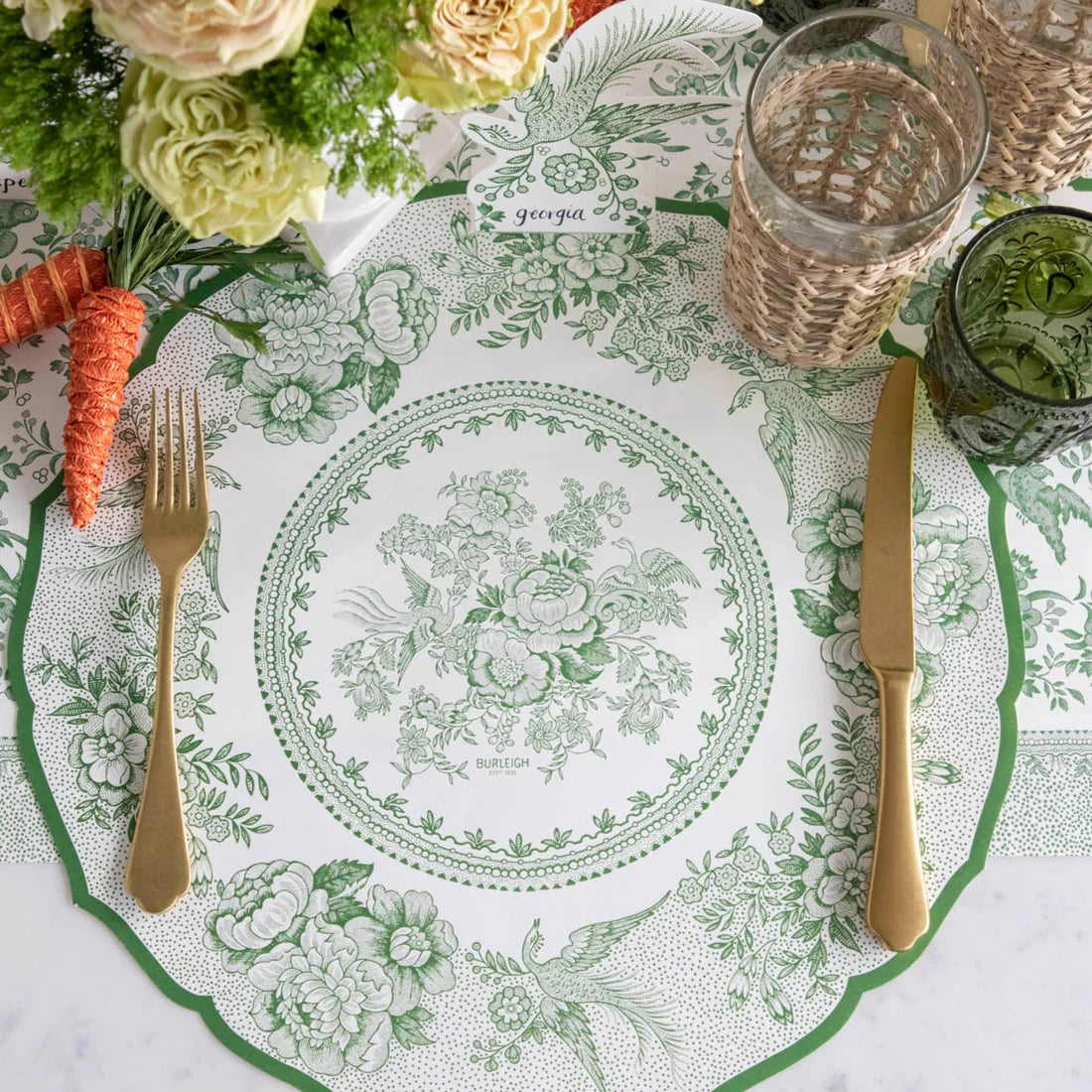 Die Cut Green Pheasants Placemat