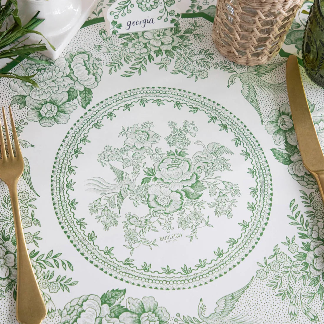 Die Cut Green Pheasants Placemat