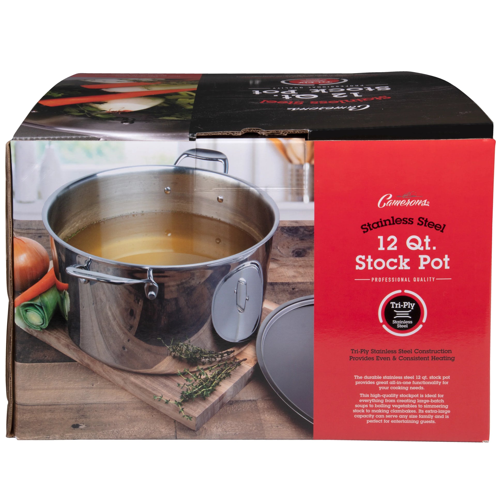 Camerons 12 Qt Tri-Ply Stainless Steel Stock Pot - Marcel’s Culinary Experience
