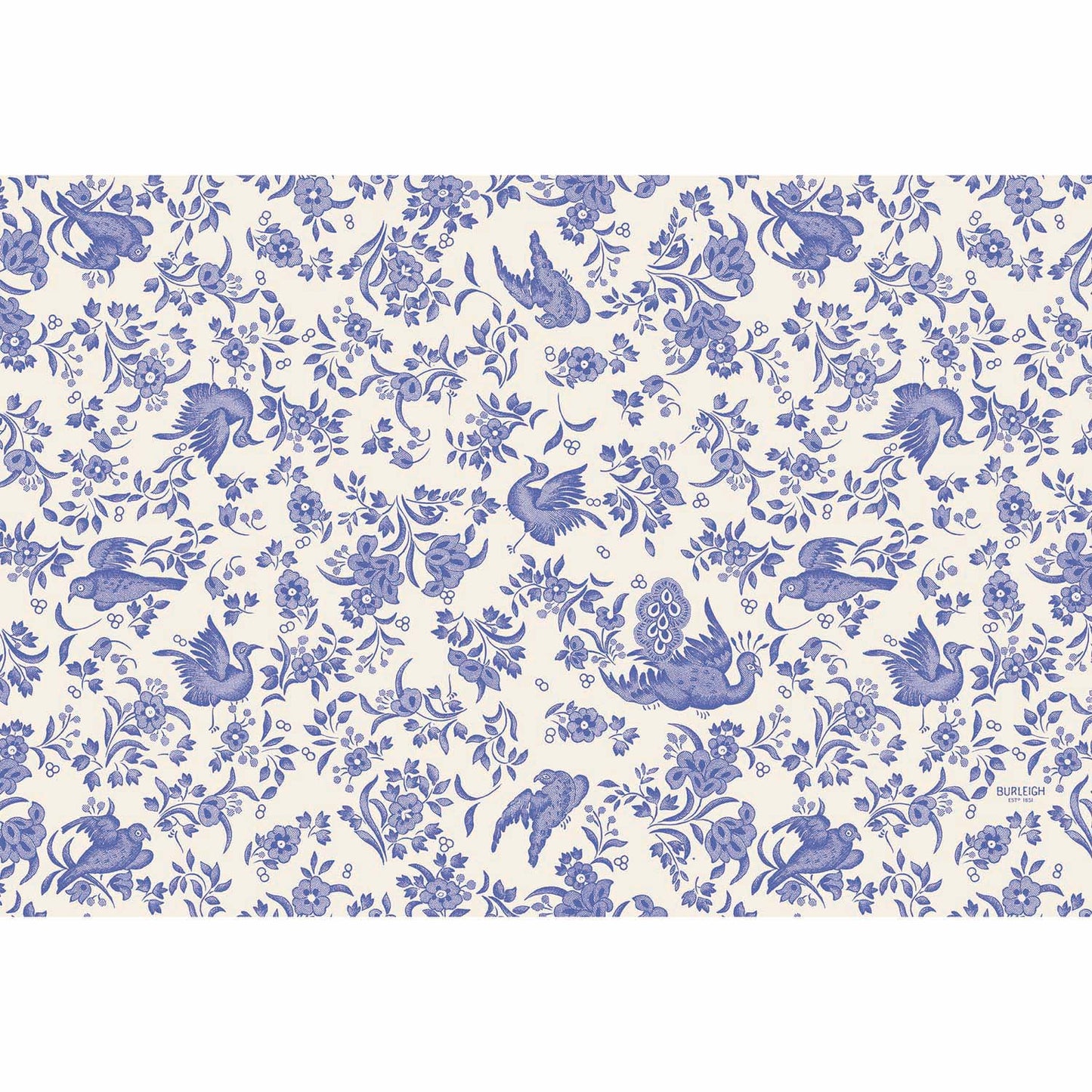 Blue Regal Peacock Paper Placemat