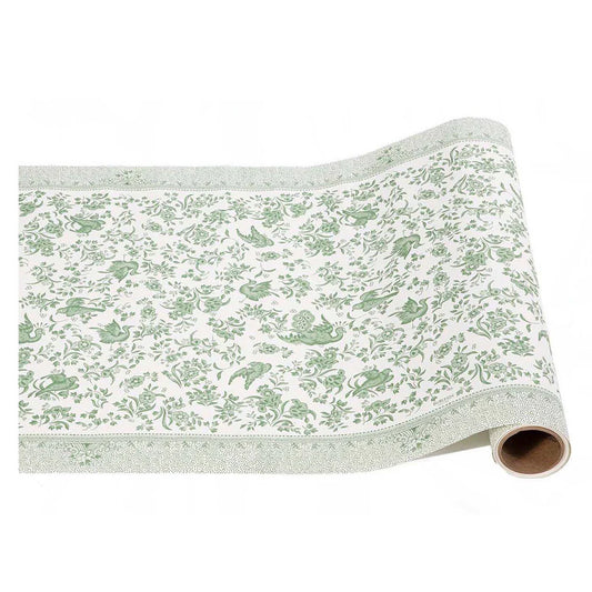 Green Regal Peacock Paper Table Runner