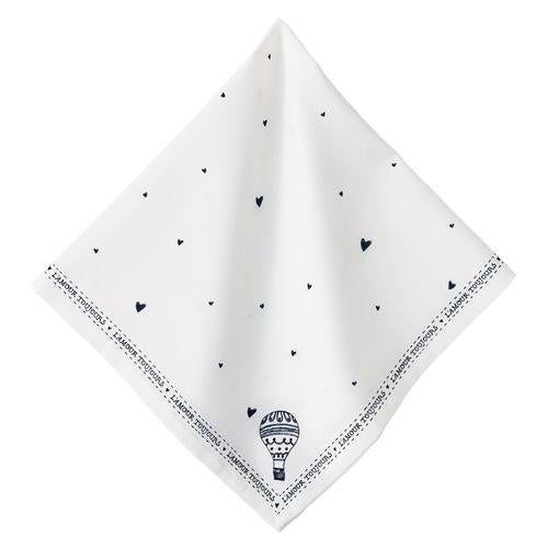 Juliska L'Amour Toujours Napkin - White/Black