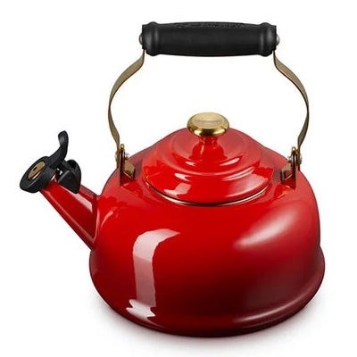 Le Creuset Classic Whistling Kettle with Gold Knob Cerise 1.7 qt