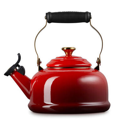 Le Creuset Classic Whistling Kettle with Gold Knob Cerise 1.7 qt