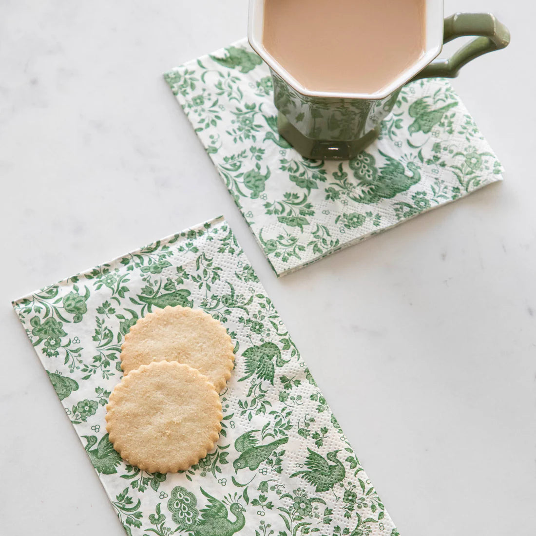 Green Regal Peacock Guest Napkin