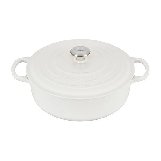 Le Creuset Signature Round Wide Oven in White 6.75 qt