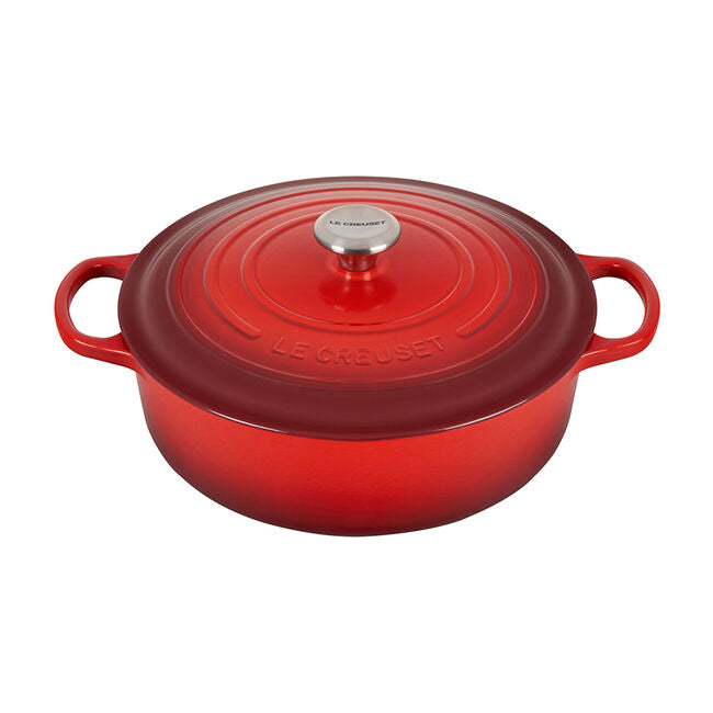 Le Creuset Signature Round Wide Oven in Cerise 6.75 qt