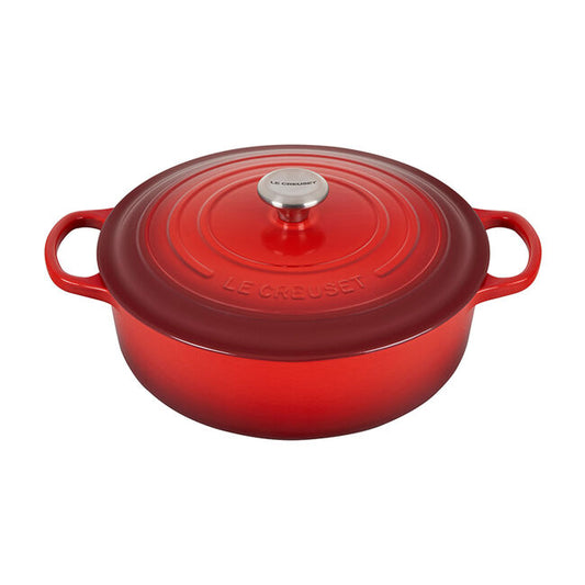 Le Creuset Signature Round Wide Oven in Cerise 6.75 qt