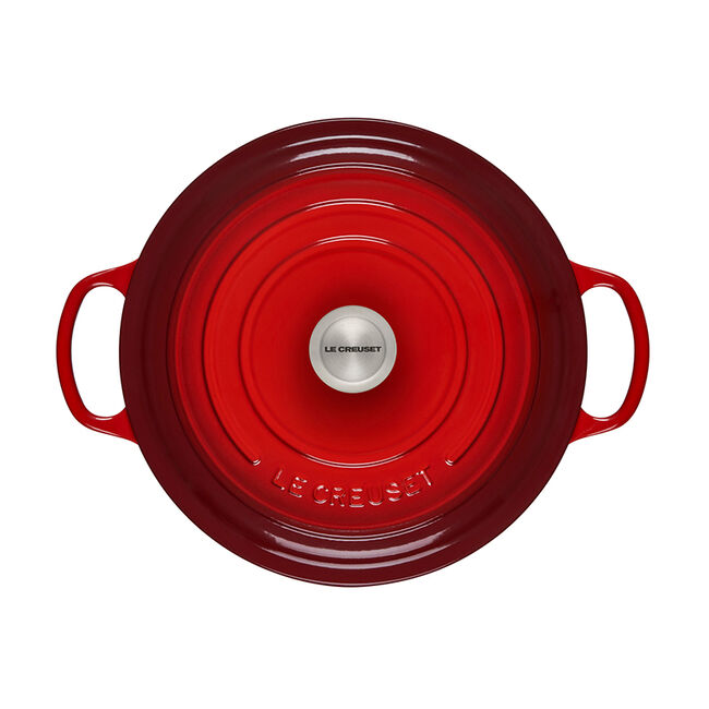 Le Creuset Signature Round Wide Oven in Cerise 6.75 qt