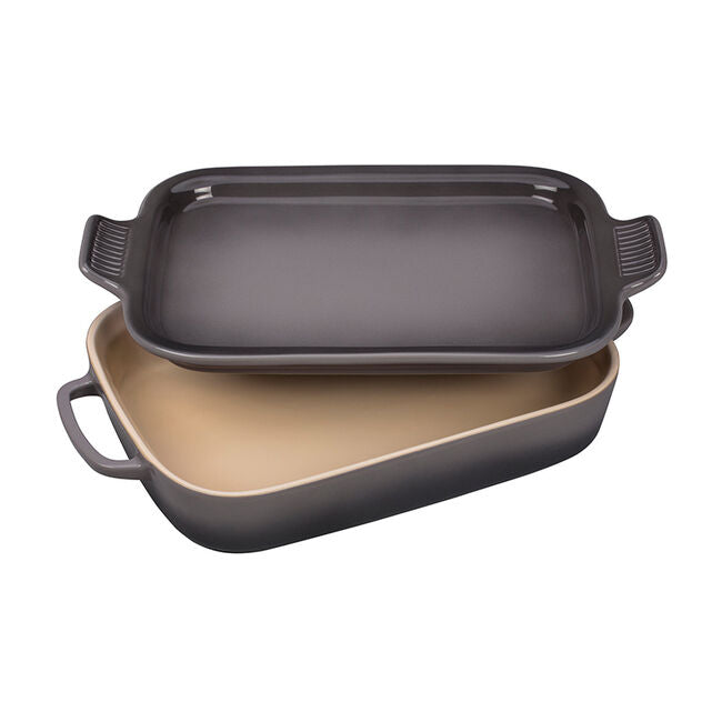 Le Creuset Rectangular Dish with Platter Lid in Oyster