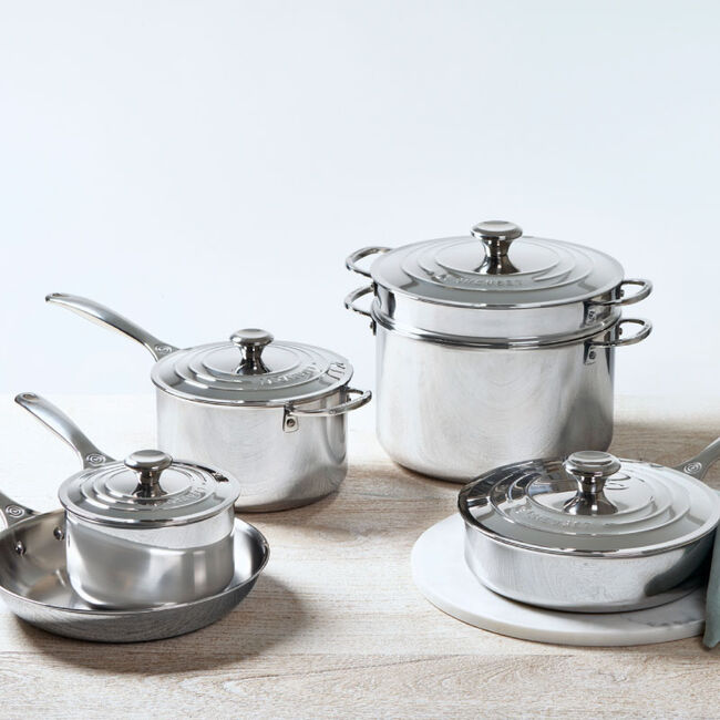 Le Creuset Signature Stainless Steel 10-Piece Cookware Set