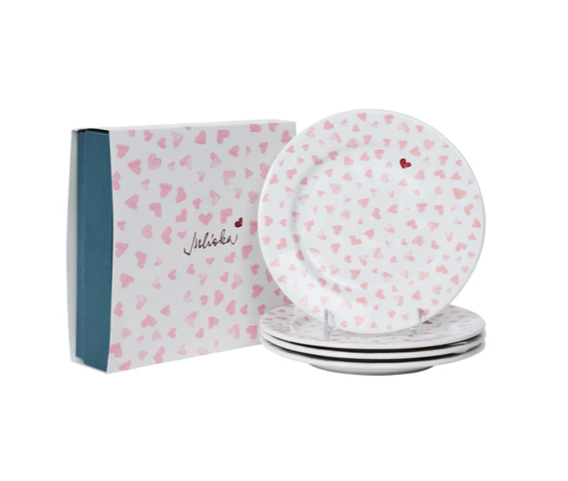 Juliska Love You More Dessert/Salad Plate Set/4 - Pink