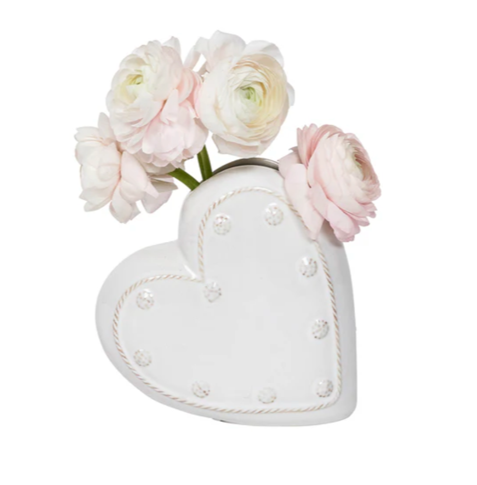 Juliska Berry & Thread 6" Heart Vase - Whitewash