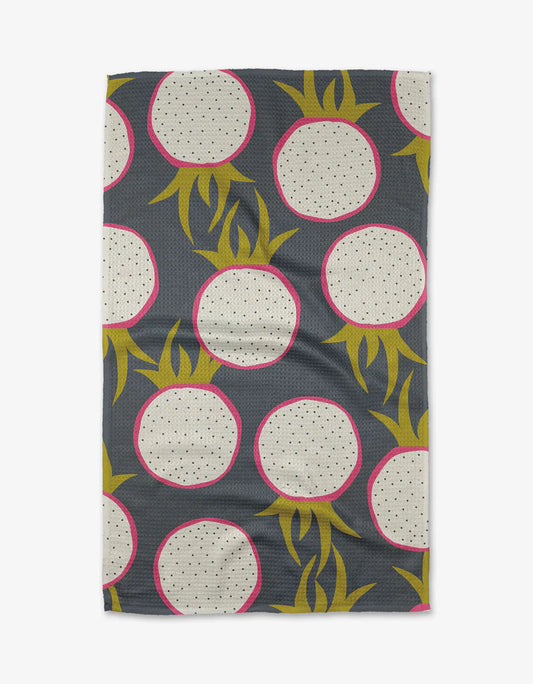 Geometry Dragon Fruit Frolic Kitchen Tea Towel