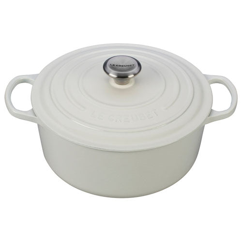 Le Creuset Signature Round Dutch Oven in White  7.25 qt