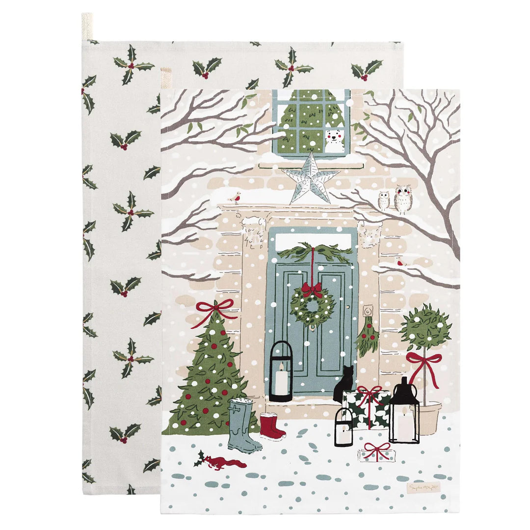 Holly & Berry Tea Towel (set of 2)