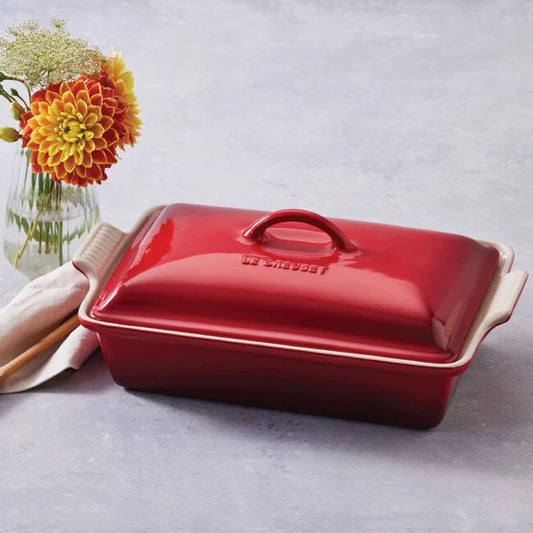 Le Creuset Heritage Rectangular Casserole in Cerise  4 qt