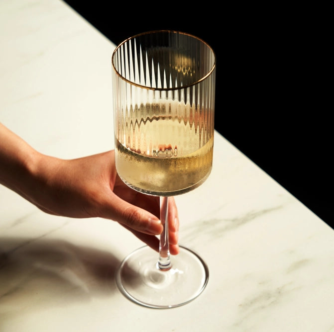 Gold Rimmed Wine Glass