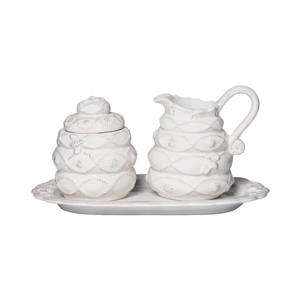 Juliska Jardins du Monde Creamer and Sugar Set/3pc - Whitewash