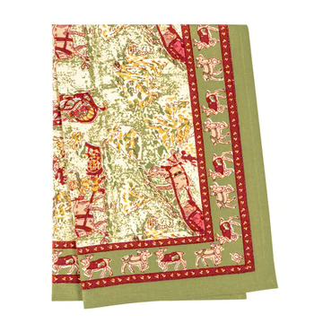 Couleur Nature Renne Red & Green Tea Towel