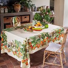 Garnier Thiebaut Vintage Garden Natural Tablecloth 61x89