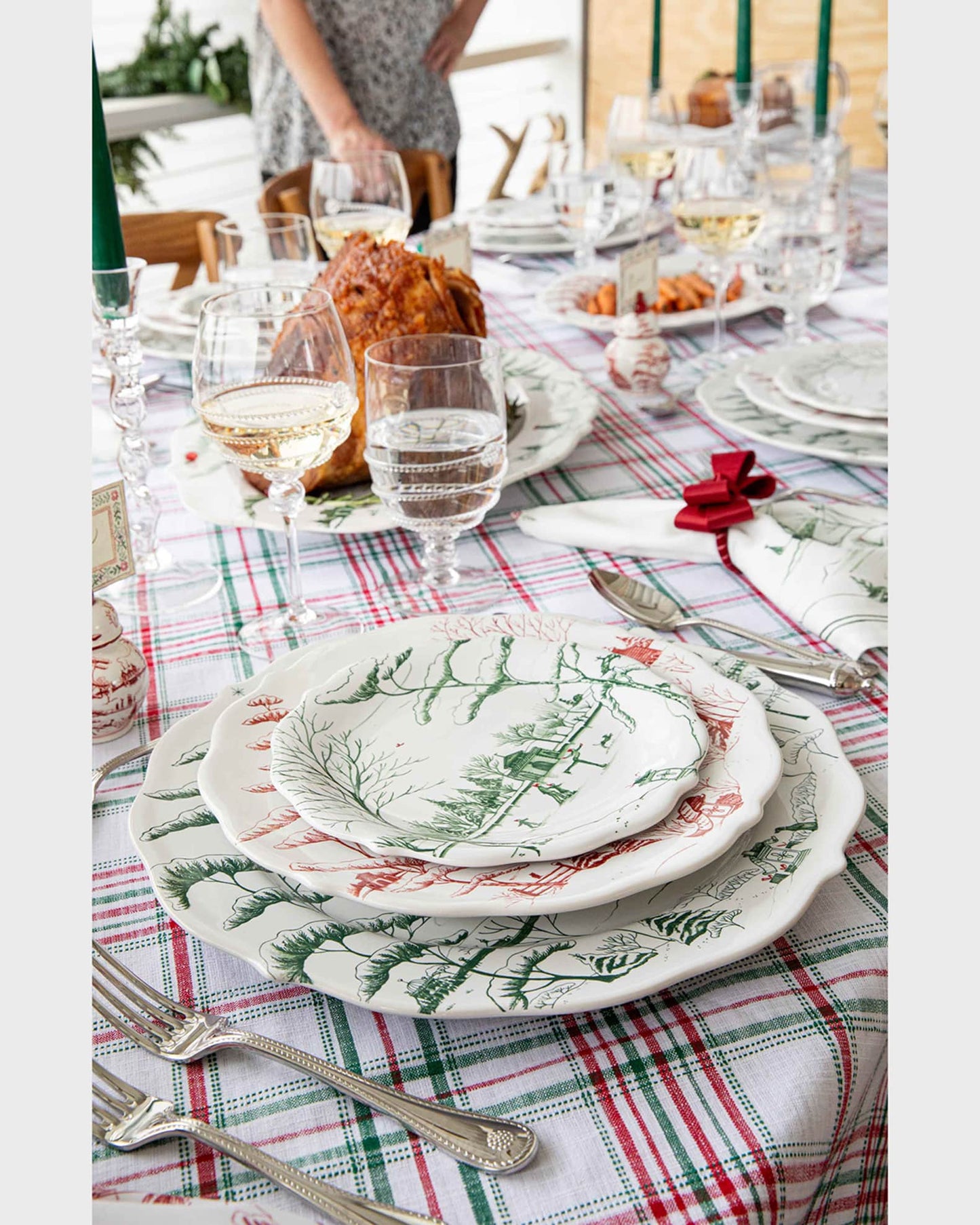 Juliska Country Estate Winter Frolic Party Plate Assorted Set/4 - Evergreen