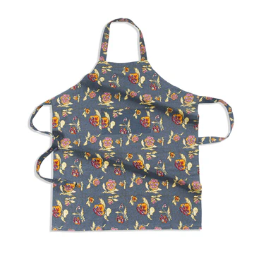 Couleur Nature Pansy Apron Red & Grey