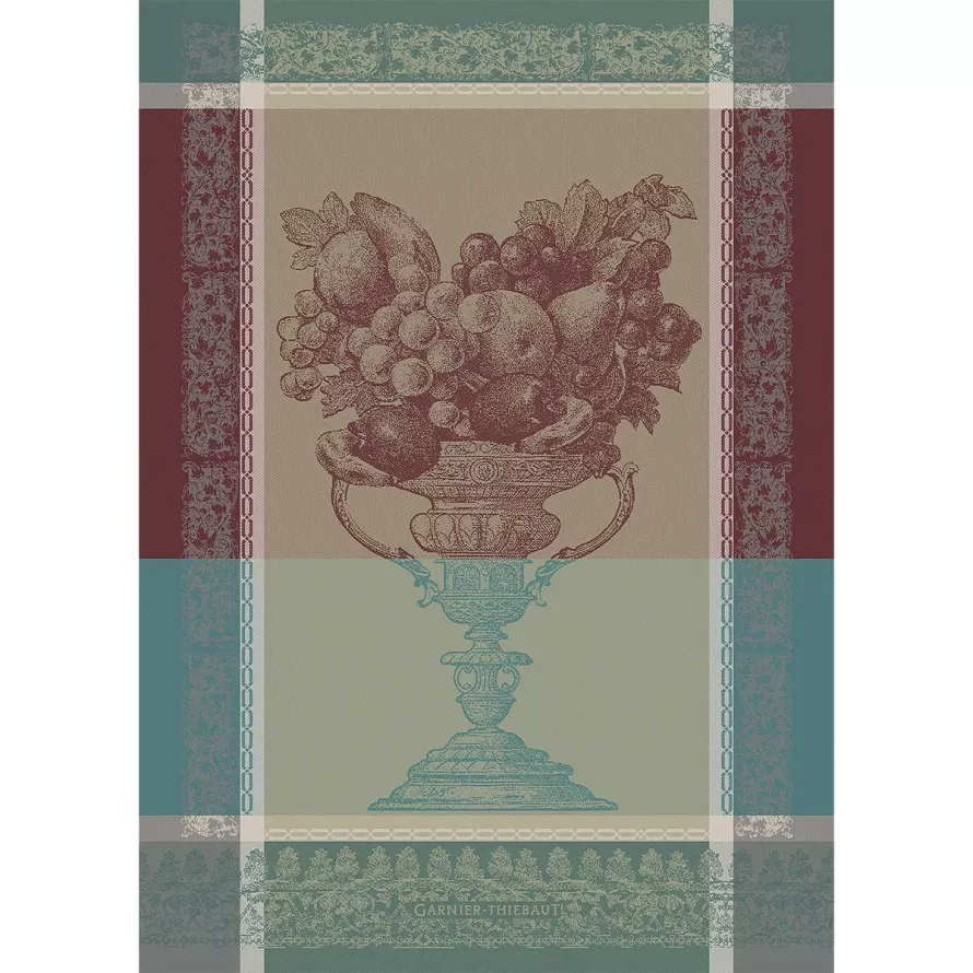 Garnier Thiebaut Coupe Fruits Frais Bordeaux Jacquard Kitchen Towel