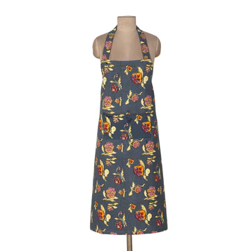 Couleur Nature Pansy Apron Red & Grey