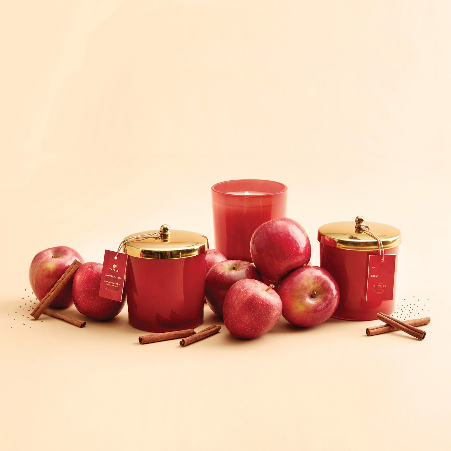 Thymes Simmered Cider Harvest Red Poured Candle