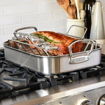 Hestan Provisions 16.5-inch Classic Clad Roaster with Rack