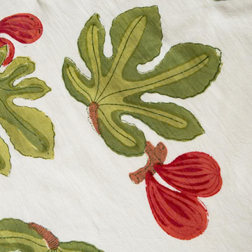 Couleur Nature French Tablecloth Fig Red & Green 71 x 106