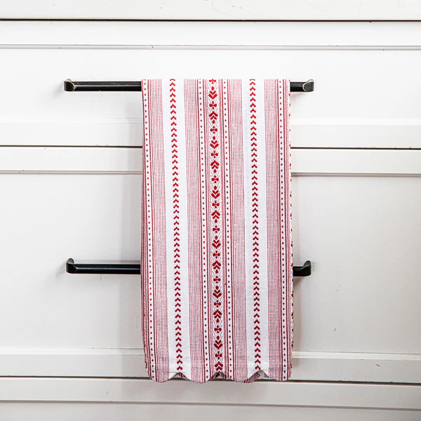 Juliska Villa Stripe Kitchen Towel Set/2 - Ruby