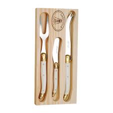 Jean Dubost 3pc Cheese Set with Ivory handles