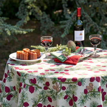 Couleur Nature Squirrel & Pinecone Red & Brown Napkin