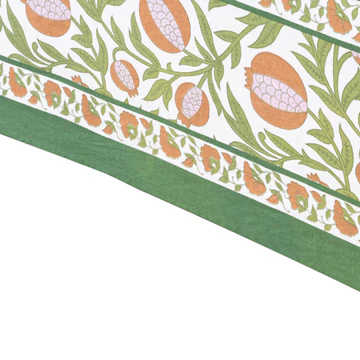 Couleur Nature French Tablecloth Grenadine Orange & Green 59"x59"