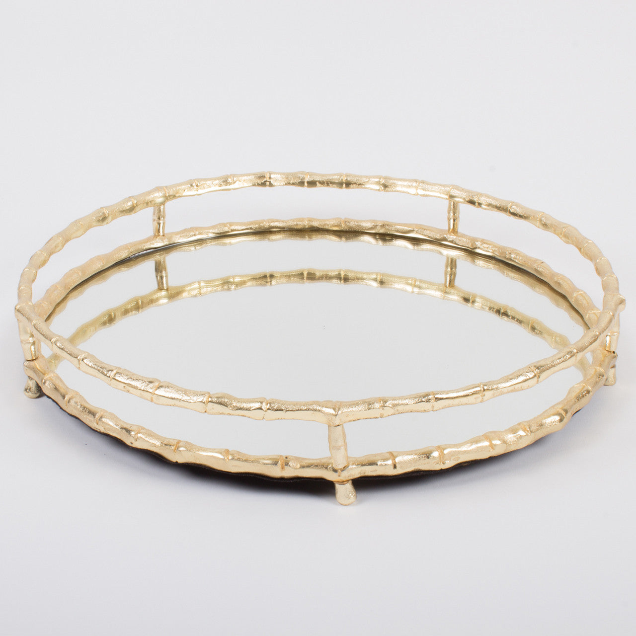 Gold Bamboo Mirrored Tray