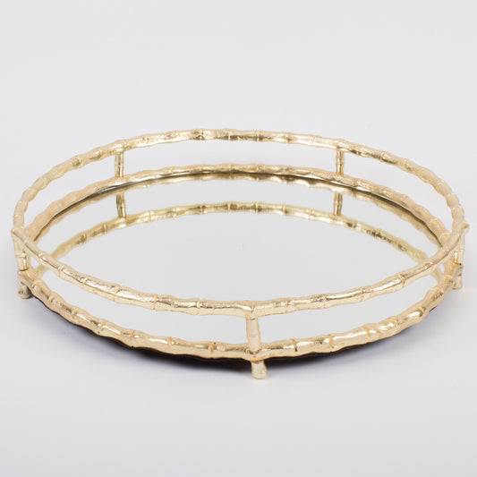 Gold Bamboo Mirrored Tray