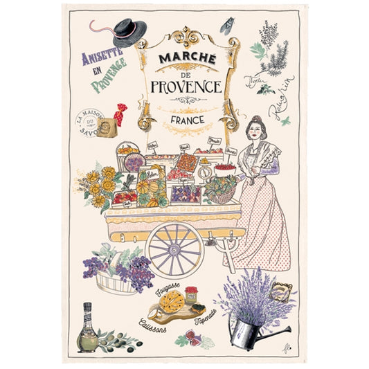 Torchons & Bouchons Tea Towel Provence Market