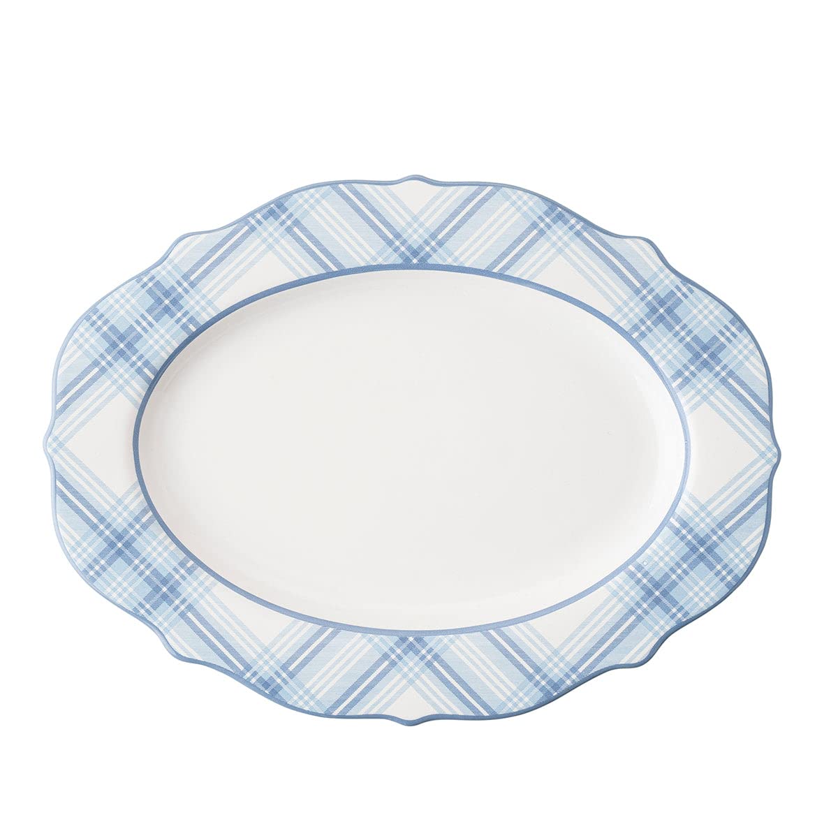 Juliska Tartan Chambray Platter 15 in