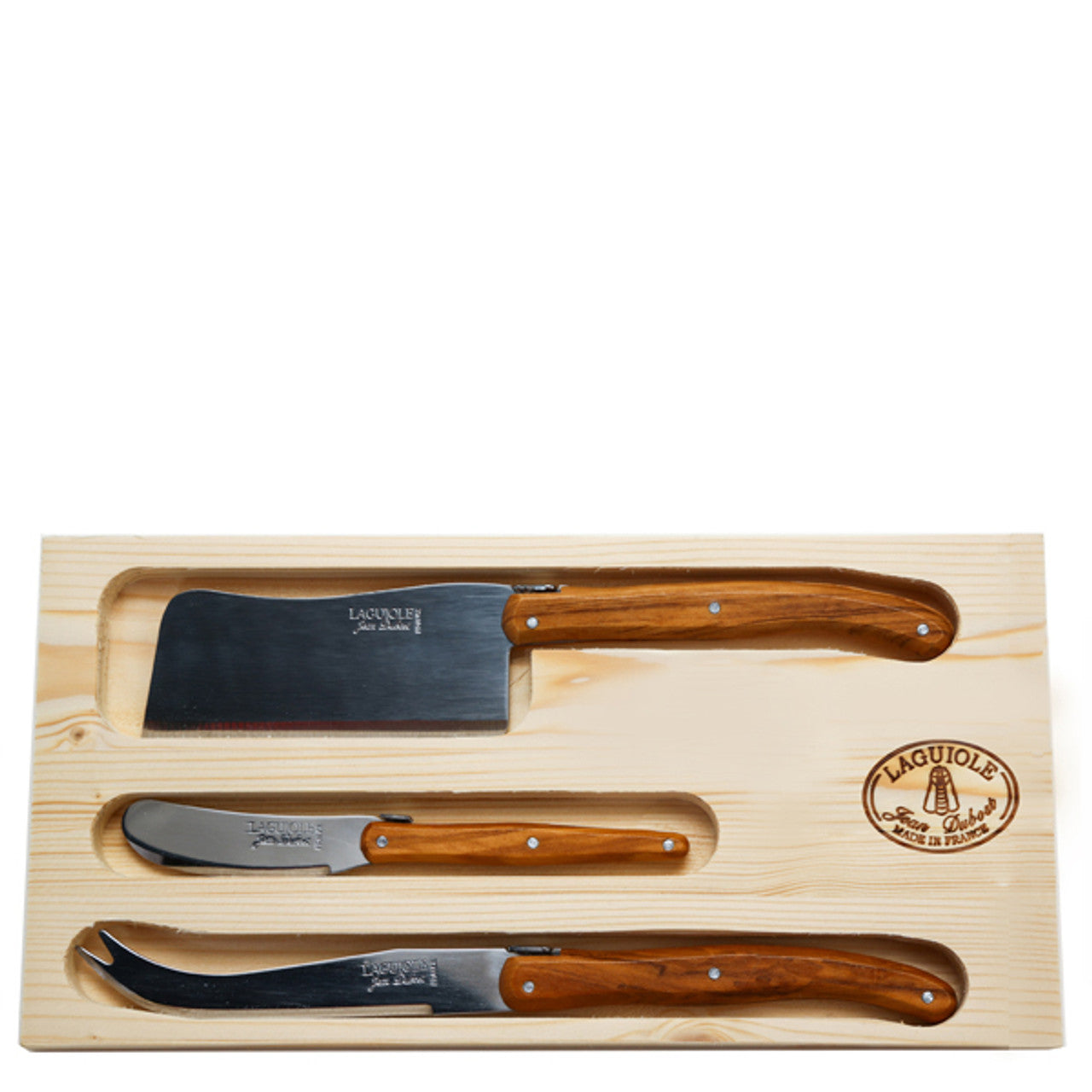 Olive Wood 3 pc Cheese Set