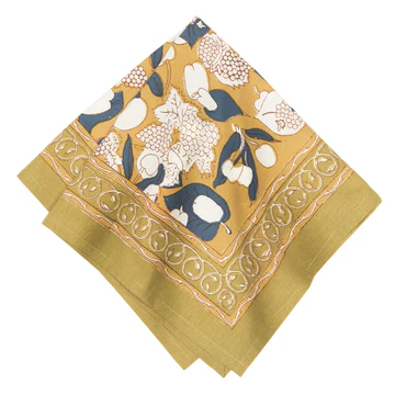 Couleur Nature Forest Harvest Napkin Mustard & Blue