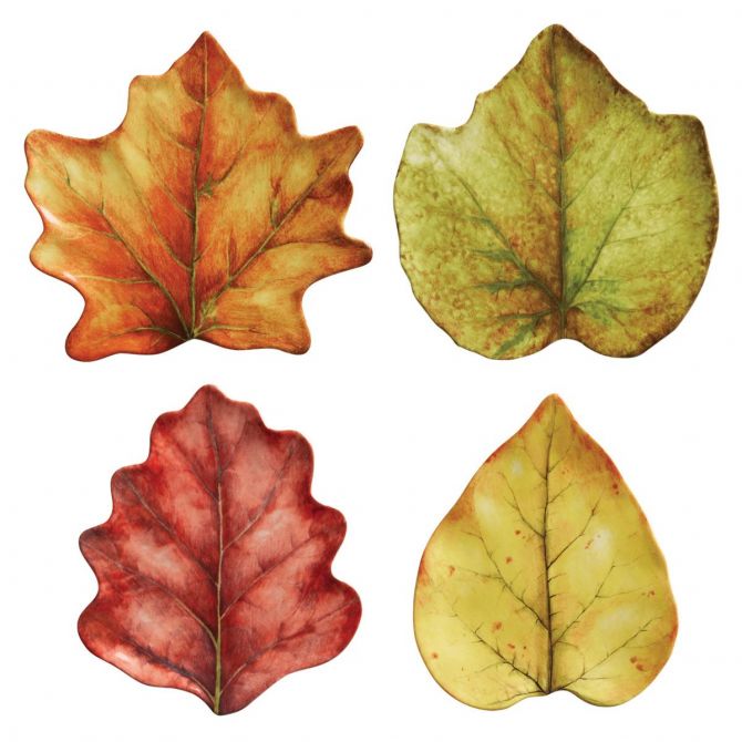 Juliska Forest Walk Leaf Plate Assorted Set/4