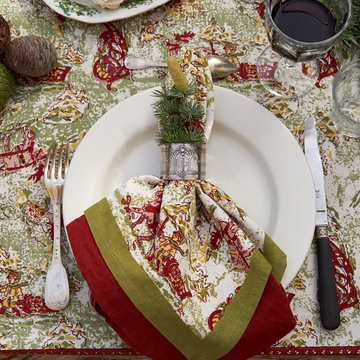 Couleur Nature Renne Red & Green Napkins