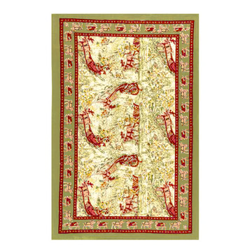 Couleur Nature Renne Red & Green Tea Towel